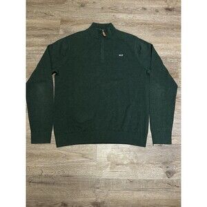 Vineyard Vines Sweater Boys Large Pullover Green Quarter Zip Whale Preppy